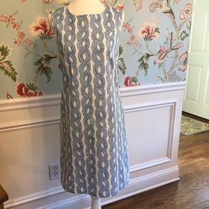 Persifor Shift Dress in navy and white